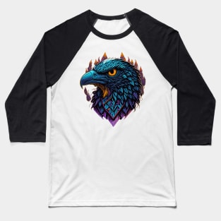 Vibrant Neon Vector Eagle Art Print Baseball T-Shirt